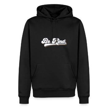 Be Kind LGBT Regenbogen - Männer Premium Bio Hoodie - Schwarz - Vorne - Nico (187cm)