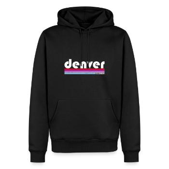 Denver Colorado City State États-Unis Randonnée rétro - Sweat à capuche Premium bio Homme - noir - Devant - Nico (187cm)