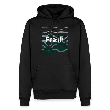 frisch - Männer Premium Bio Hoodie - Schwarz - Vorne - Nico (187cm)