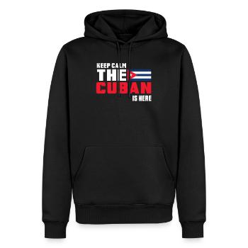 Keep Calm The Cuban is Here Kuba - Männer Premium Bio Hoodie - Schwarz - Vorne - Nico (187cm)