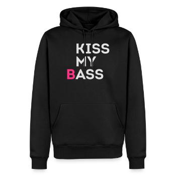 KISS MY (B)ASS - Sweat à capuche Premium bio Homme - noir - Devant - Nico (187cm)