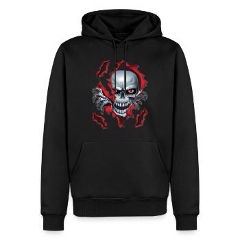 Skull - Sweat à capuche Premium bio Homme - noir - Devant - Nico (187cm)
