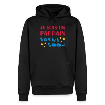 Onkel / Tante / Vetter / Cousin / Kusine - Männer Premium Bio Hoodie - Schwarz - Vorne - Nico (187cm)