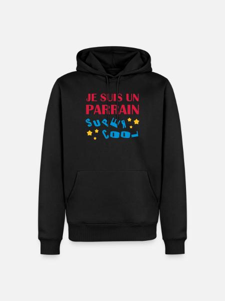 Oncle / Parrain / Tonton / Naissance / Bébé - Sweat à capuche Premium bio Homme - noir
