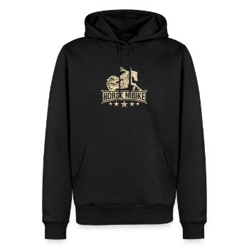 HORSE N BIKE Beige - Männer Premium Bio Hoodie - Schwarz - Vorne - Nico (187cm)