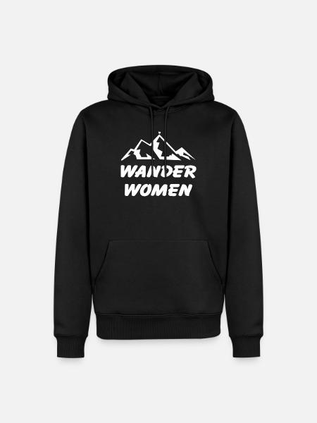 Wander Women Berge Wandern - Männer Premium Bio Hoodie - Schwarz
