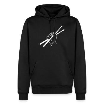 Batteries de batteriesHeavy metal - Sweat à capuche Premium bio Homme - noir - Devant - Nico (187cm)