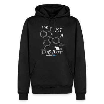 I'm not a lab rat - Men’s Premium Organic Hoodie - black - Front - Nico (187cm)
