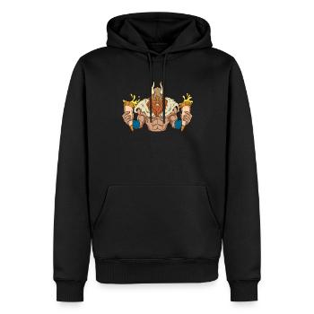 Vikings with drinking horns - Men’s Premium Organic Hoodie - black - Front - Nico (187cm)