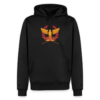 Norme romaine - SPQR - Sweat à capuche Premium bio Homme - noir - Devant - Nico (187cm)