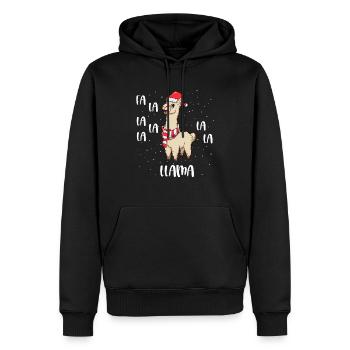Weihnachtslama - Fa La La Llama - Männer Premium Bio Hoodie - Schwarz - Vorne - Nico (187cm)