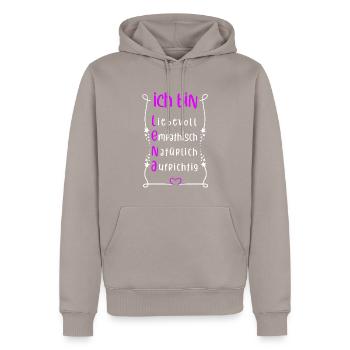 Für den besten Menschen - Ich bin Lena - Männer Premium Bio Hoodie - Taupe - Vorne - Nico (187cm)