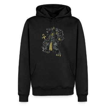 Dieu égyptien Anubis - Sweat à capuche Premium bio Homme - noir - Devant - Nico (187cm)