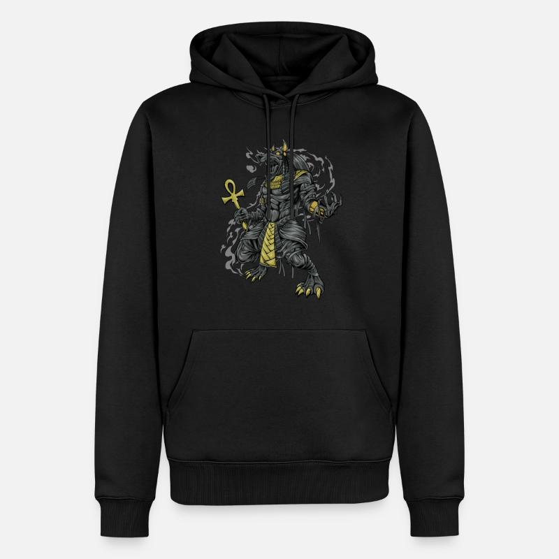 Dieu égyptien Anubis - Sweat à capuche Premium bio Homme - noir