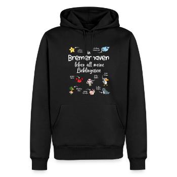 Meine Lieblingstiere in Bremerhaven - Männer Premium Bio Hoodie - Schwarz - Vorne - Nico (187cm)
