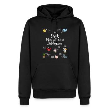 Meine Lieblingstiere in Sylt - Männer Premium Bio Hoodie - Schwarz - Vorne - Nico (187cm)
