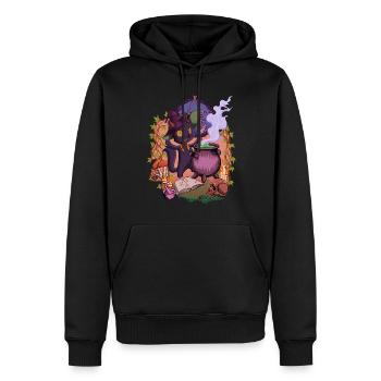 Witchcore - am Kessel steht die Hexen Katze - Männer Premium Bio Hoodie - Schwarz - Vorne - Nico (187cm)