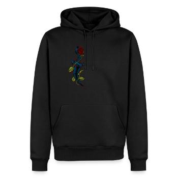 Vintage blutiger Dolch mit Rose - Männer Premium Bio Hoodie - Schwarz - Vorne - Nico (187cm)