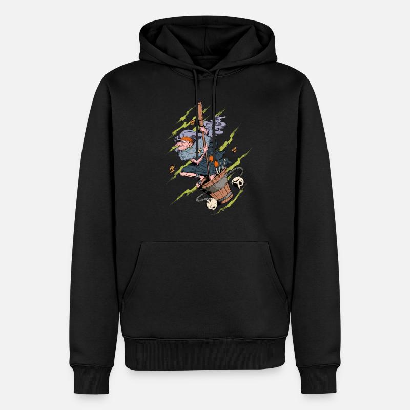 Dessin de Baba Jaga - Sweat à capuche Premium bio Homme - noir