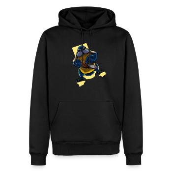 Monster Tiere - Kettensäge Blaumeise - Männer Premium Bio Hoodie - Schwarz - Vorne - Nico (187cm)