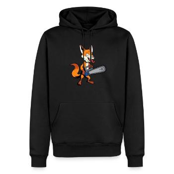 Monster Animals - Renard tronçonneuse - Sweat à capuche Premium bio Homme - noir - Devant - Nico (187cm)