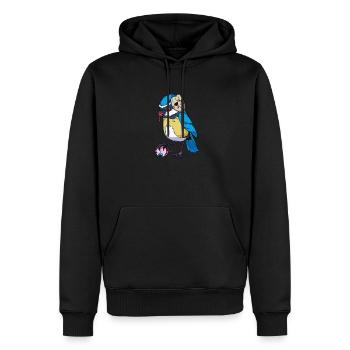 Monster Tiere - Horror Blaumeise - Männer Premium Bio Hoodie - Schwarz - Vorne - Nico (187cm)