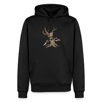 Monster Plants - Arbre au couteau d’horreur - Sweat à capuche Premium bio Homme - noir - Devant - Nico (187cm)
