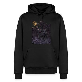 Gothic Cat - Black Cat in the Cemetery - Men’s Premium Organic Hoodie - black - Front - Nico (187cm)