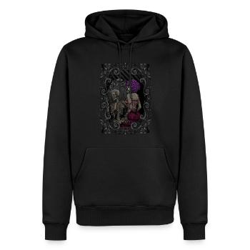 Skelett Spiegelbild - innerlich tot - Gothic - Männer Premium Bio Hoodie - Schwarz - Vorne - Nico (187cm)