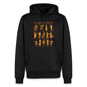Dieux de la mythologie grecque - Sweat à capuche Premium bio Homme - noir - Devant - Nico (187cm)