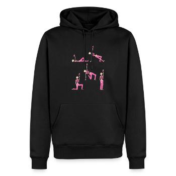 Skeleton gym fitness femmes kettlebell se lever - Sweat à capuche Premium bio Homme - noir - Devant - Nico (187cm)