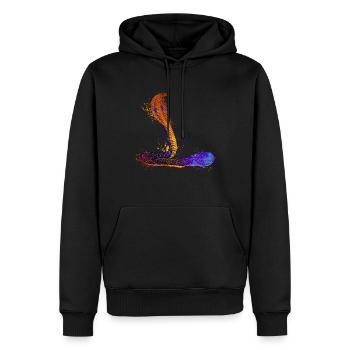 Cobra coloré - Sweat à capuche Premium bio Homme - noir - Devant - Nico (187cm)