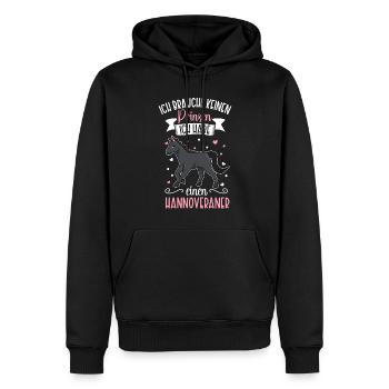 Ich brauche keinen Prinzen - Hannoveraner - Männer Premium Bio Hoodie - Schwarz - Vorne - Nico (187cm)