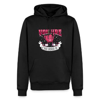 You are cherrific - Kirsch - Männer Premium Bio Hoodie - Schwarz - Vorne - Nico (187cm)