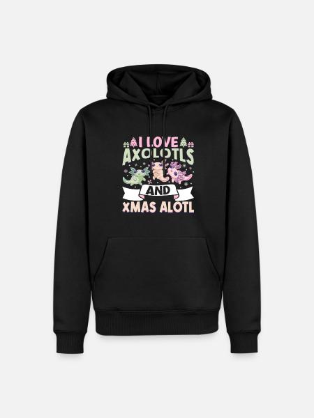 Axolotl Christmas - Men’s Premium Organic Hoodie - black