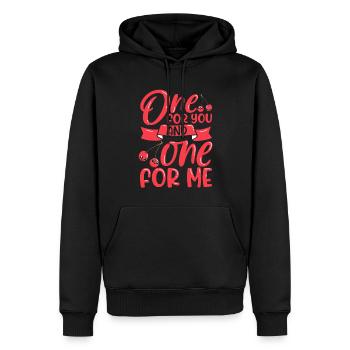 One for you and one for me - Kirschen - Männer Premium Bio Hoodie - Schwarz - Vorne - Nico (187cm)
