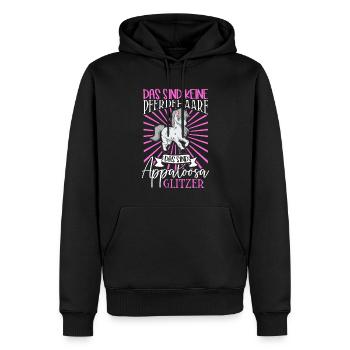 Appaloosa Glitzer - Das sind keine Pferdehaare - Männer Premium Bio Hoodie - Schwarz - Vorne - Nico (187cm)