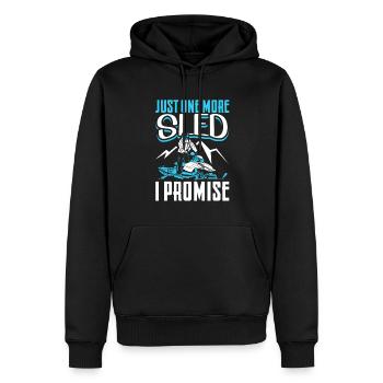 Just one more sled I promise - Motorschlitten - Männer Premium Bio Hoodie - Schwarz - Vorne - Nico (187cm)