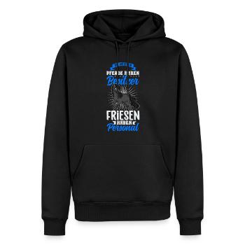 Die meisten Pferde haben Besitzer - Friesen - Männer Premium Bio Hoodie - Schwarz - Vorne - Nico (187cm)