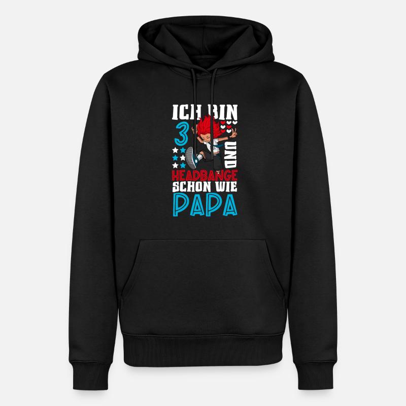 Ich bin 3 - Mädchen Rocker - Männer Premium Bio Hoodie - Schwarz