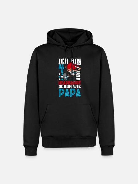 Ich bin 4 - Mädchen Rocker - Männer Premium Bio Hoodie - Schwarz