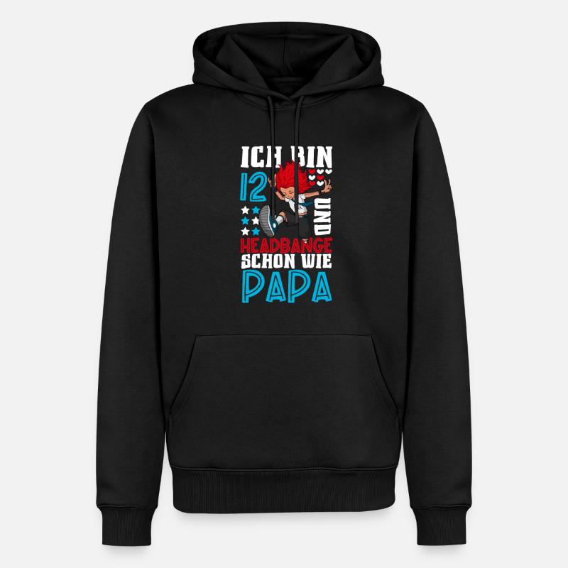 Ich bin 12 - Mädchen Rocker - Männer Premium Bio Hoodie - Schwarz