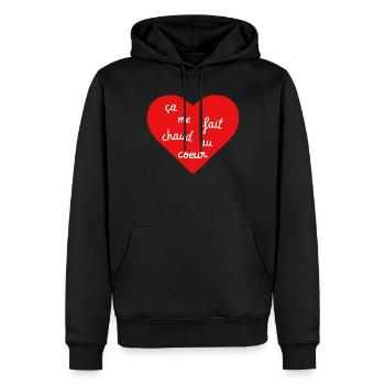 ça me fait chaud au coeur - Sweat à capuche Premium bio Homme - noir - Devant - Nico (187cm)