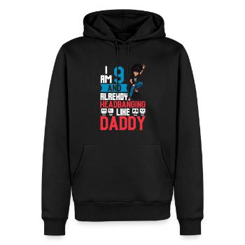 J’ai 9 ans - Young Rocker - Sweat à capuche Premium bio Homme - noir - Devant - Nico (187cm)
