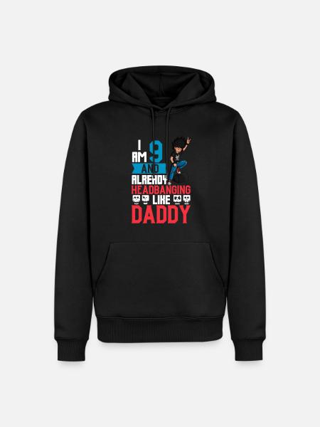 I'm 9 - Young Rocker - Men’s Premium Organic Hoodie - black