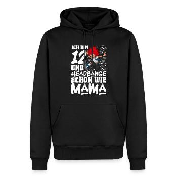 Ich bin 12 - Mädchen Rocker - Männer Premium Bio Hoodie - Schwarz - Vorne - Nico (187cm)
