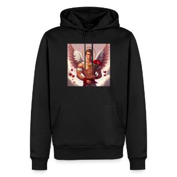 God of Love - Männer Premium Bio Hoodie - Schwarz - Vorne - Nico (187cm)