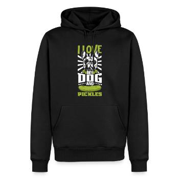 I love my dog and pickles - Gurken - Männer Premium Bio Hoodie - Schwarz - Vorne - Nico (187cm)