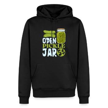 Gurkenglas öffnen 5 Dollar - Gurken - Männer Premium Bio Hoodie - Schwarz - Vorne - Nico (187cm)