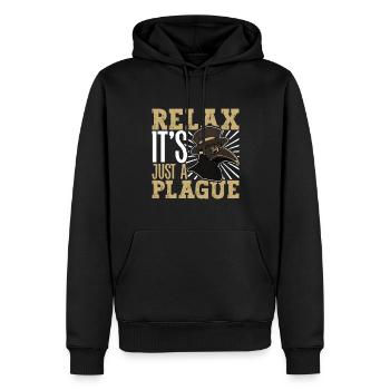 Relax it's just a plague - Pestdoktor - Männer Premium Bio Hoodie - Schwarz - Vorne - Nico (187cm)